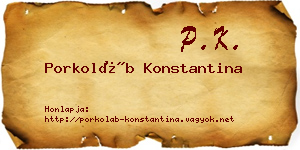 Porkoláb Konstantina névjegykártya